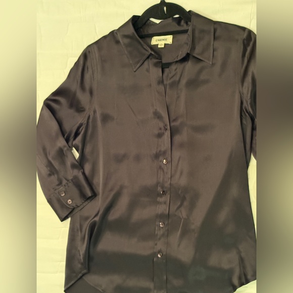 L’Agence Dani Silk Charmeuse Blouse Black S - Picture 4 of 5